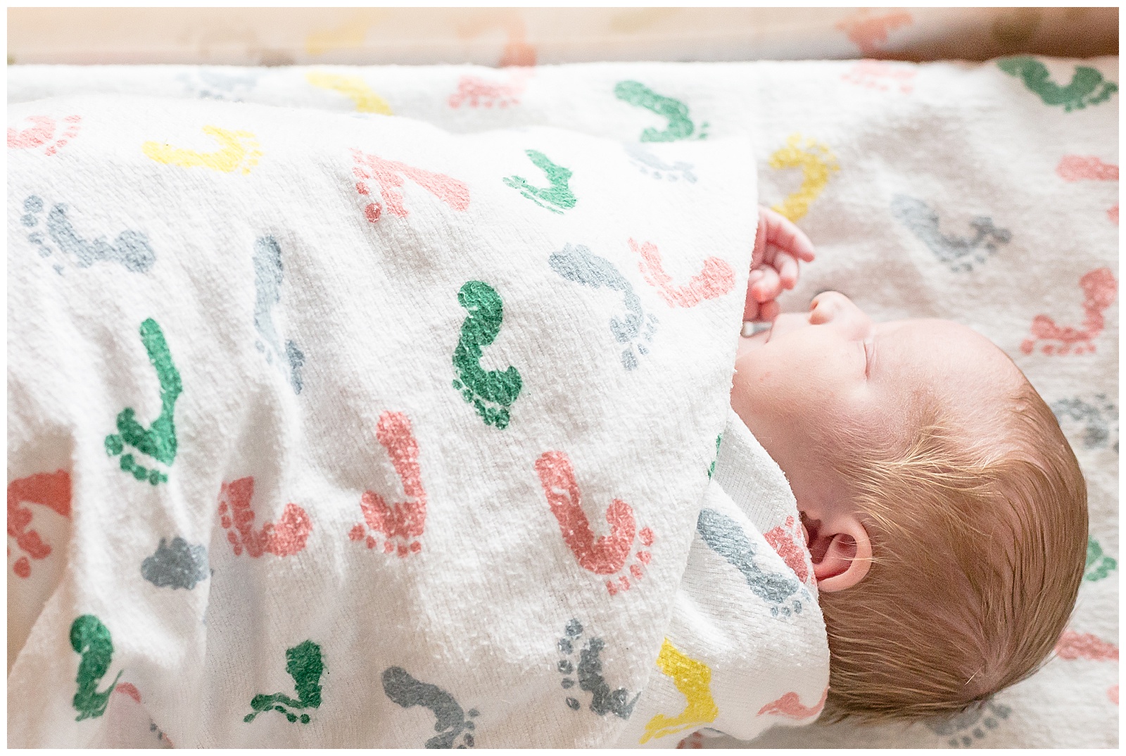 Baby boy in hospital blankets
