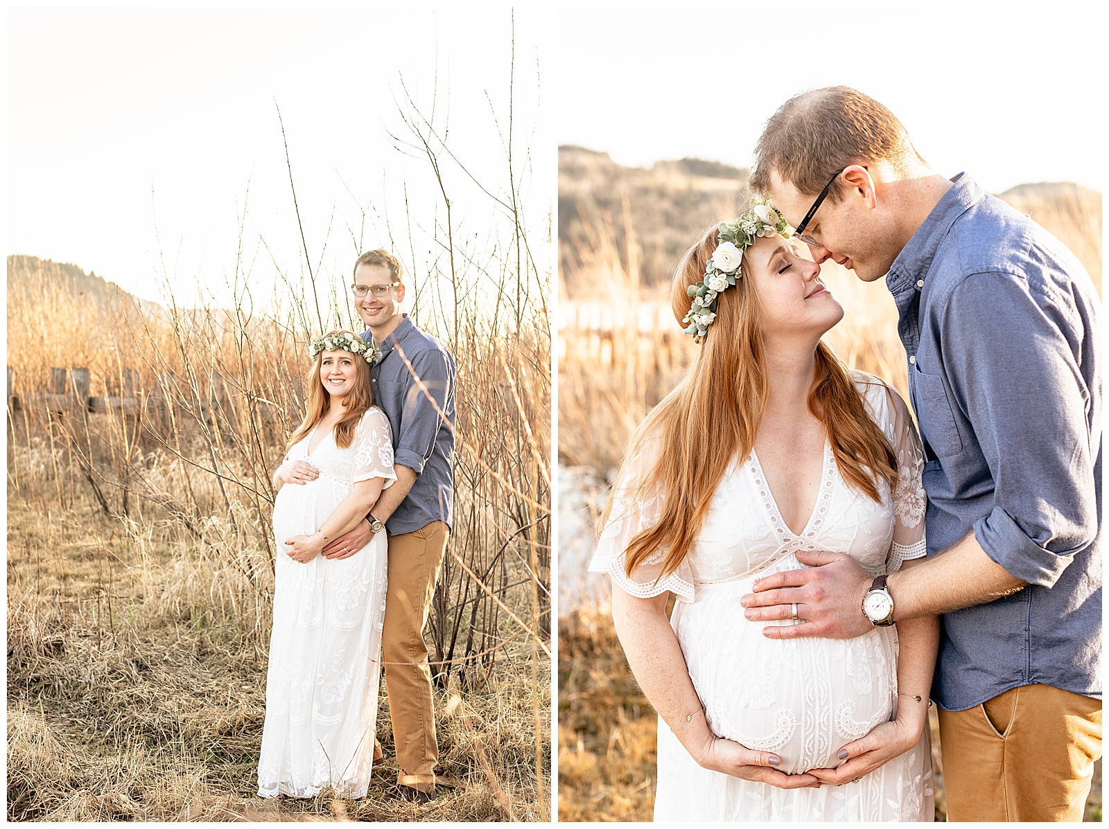 Husband and Wife maternity session at Rooster Rock State Park
