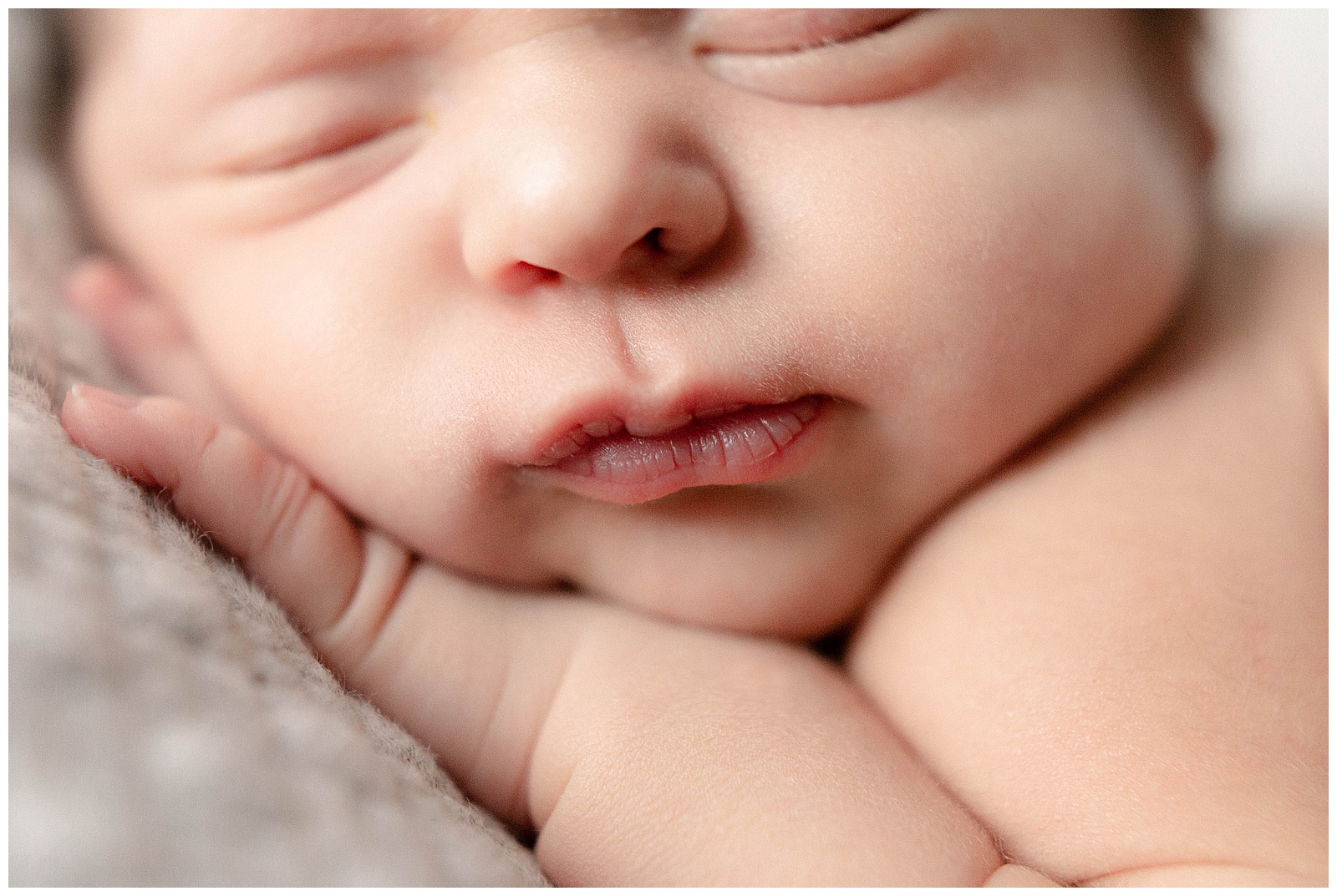 Newborn photography close up face
