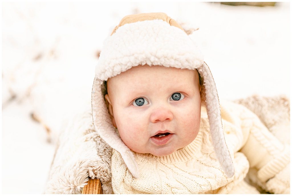six month old baby in the snow