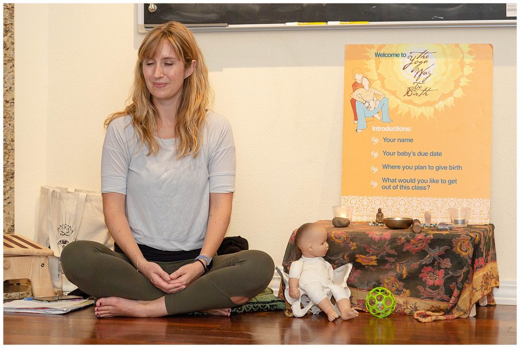 Yoga Way to Birth teacher meditating