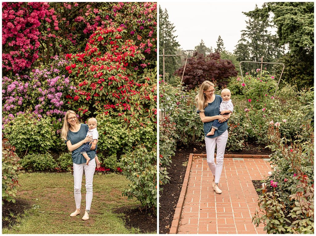 Mama & me portraits in the rose gardens in portland oregon