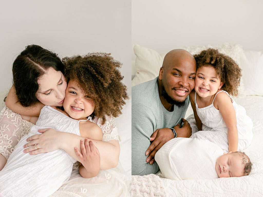 sibling newborn portraits with the whole family portland newborn photographer