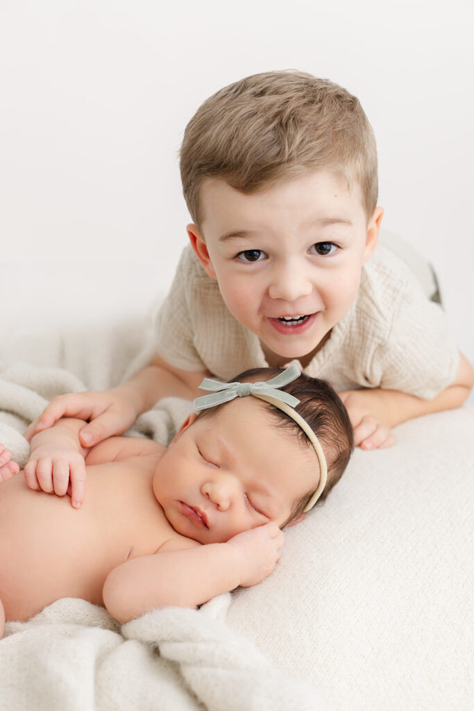 Newborn Photos with sibling