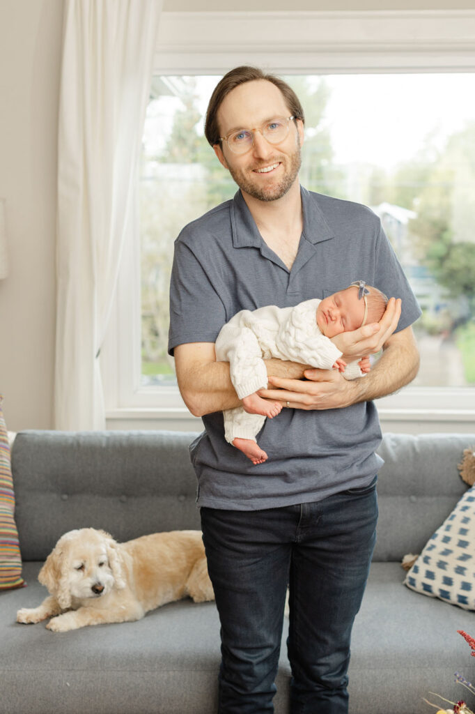 Outdoor family photo session in Portland including beloved family pet