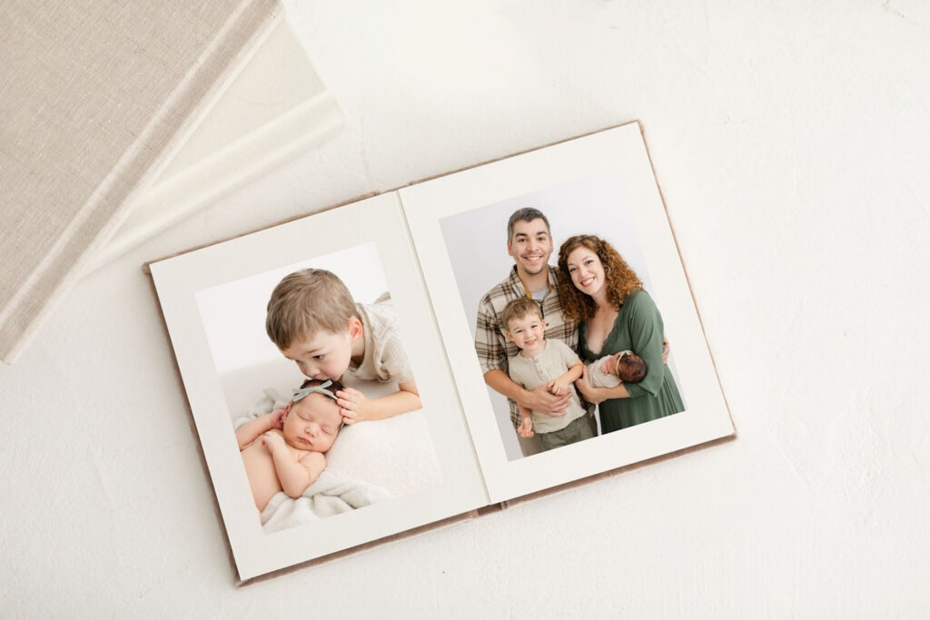 Professional family portrait displayed as wall art in Portland, OR