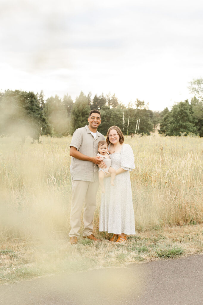 Mother wearing a dress from a family photographer’s client wardrobe