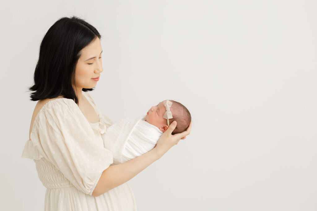 Baby sitting portrait during milestone photography session