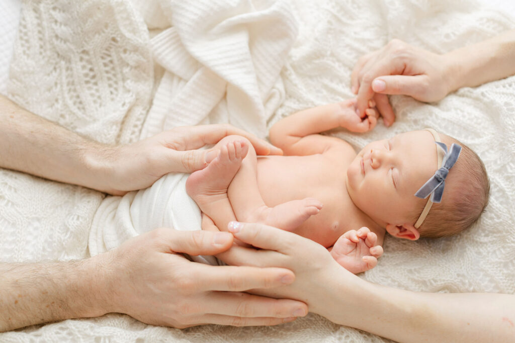 Portland newborn photography session with baby and parents